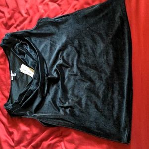 Grand & Greene Black Velvet Cowl Neck Tank Top, XL, NWT